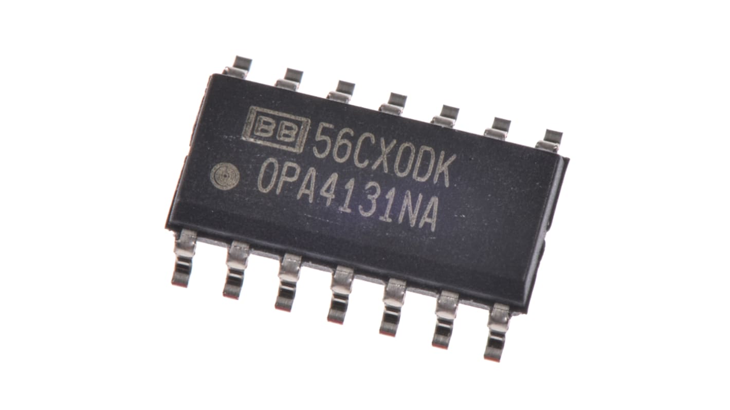 OPA4131NA Texas Instruments, Precision, Op Amp, 4MHz, 14-Pin SOIC