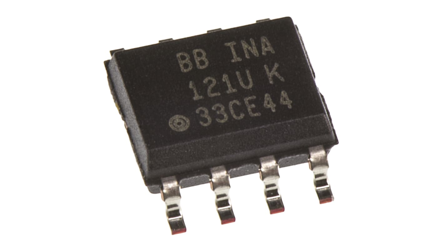 INA121U Texas Instruments, Instrumentation Amplifier, 500μV Offset 600kHz, 8-Pin SOIC