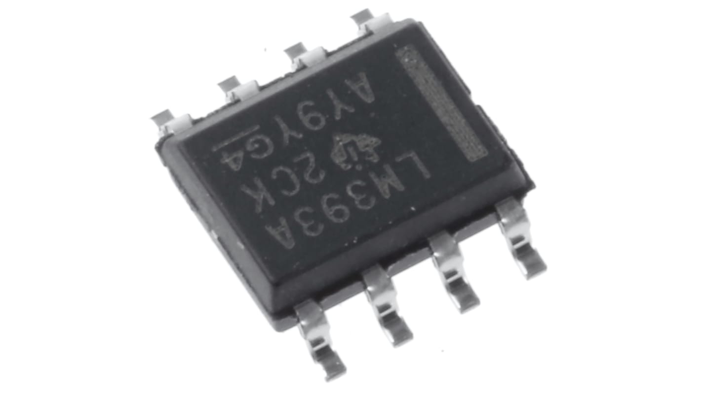 Texas Instruments 比较器芯片, SOIC, 贴片安装, 双/单电源, 2通道, 1.3μs响应