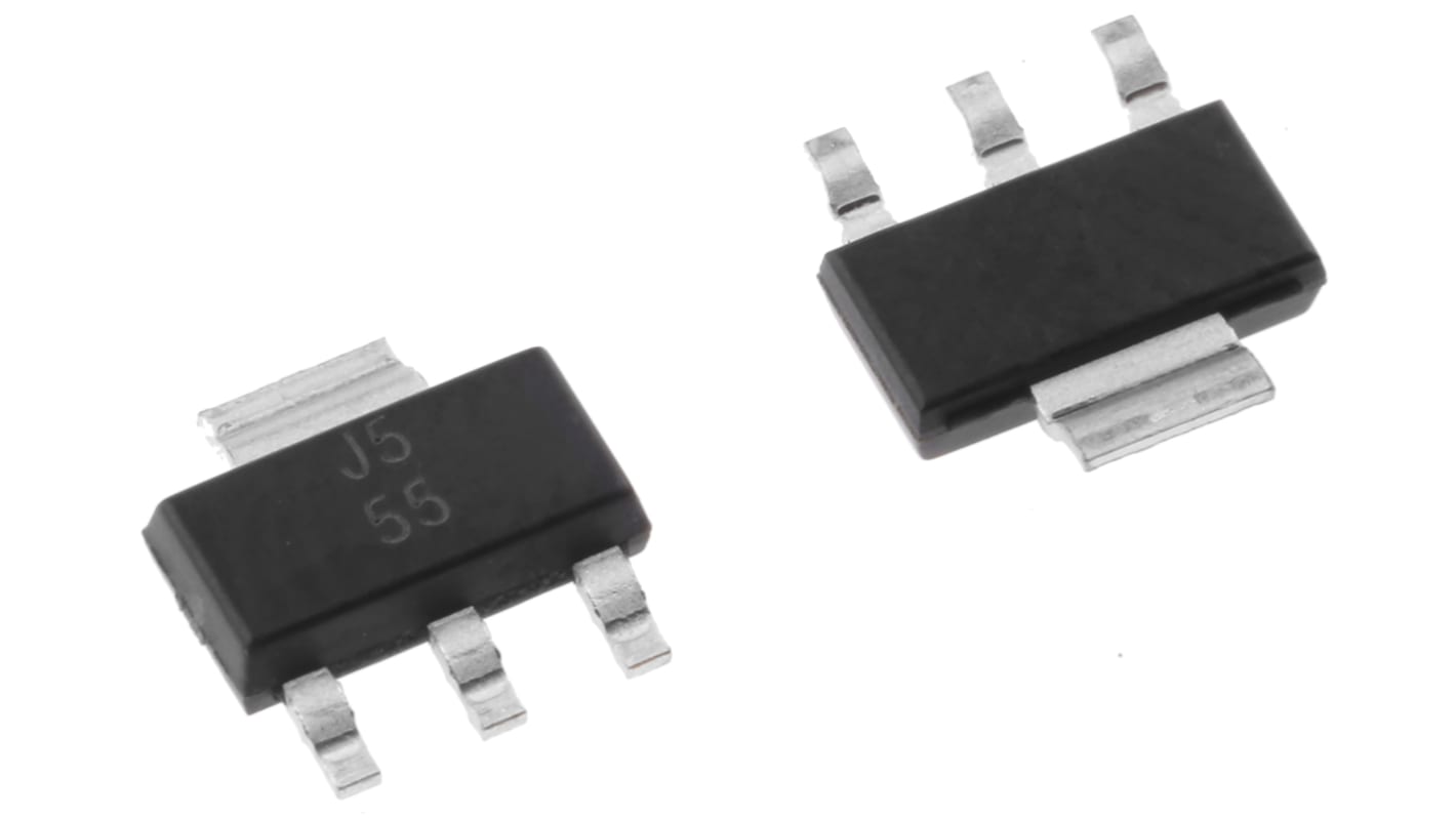 Texas Instruments 线性稳压芯片, 5 V输出, 500mA最大输出, 单路输出, SOT-223, 3+Tab针, 贴片安装, -40°C→+125 °C