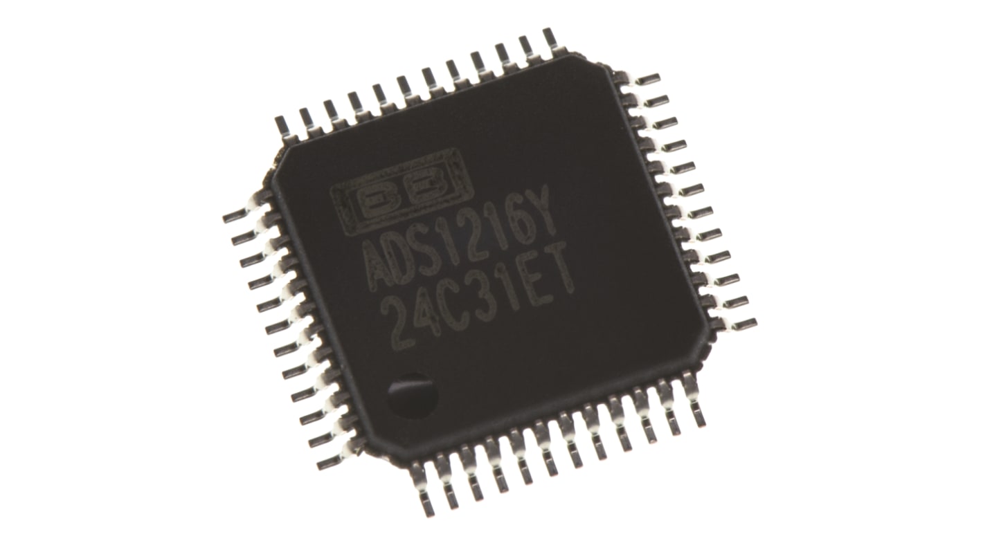 ADC, ADS1216Y/250, Octuple, 24 bits bits, 780ksps, 48 broches, TQFP