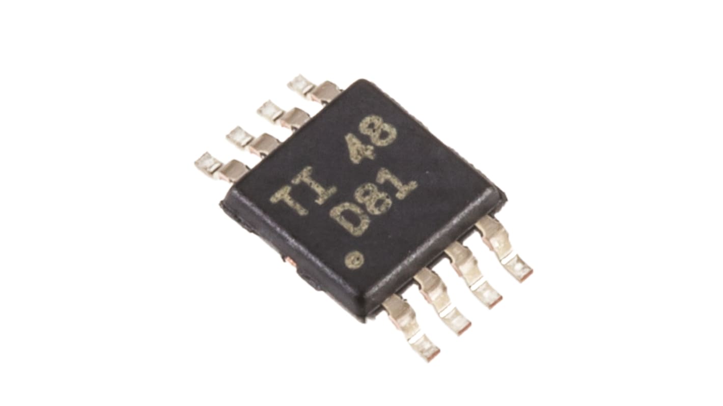Texas Instruments 16 位数模转换器, 单通道, 200ksps转换率, MSOP封装, 最长稳定12μs, 8引脚, 串行 (SPI/QSPI/Microwire)接口, 单极输出