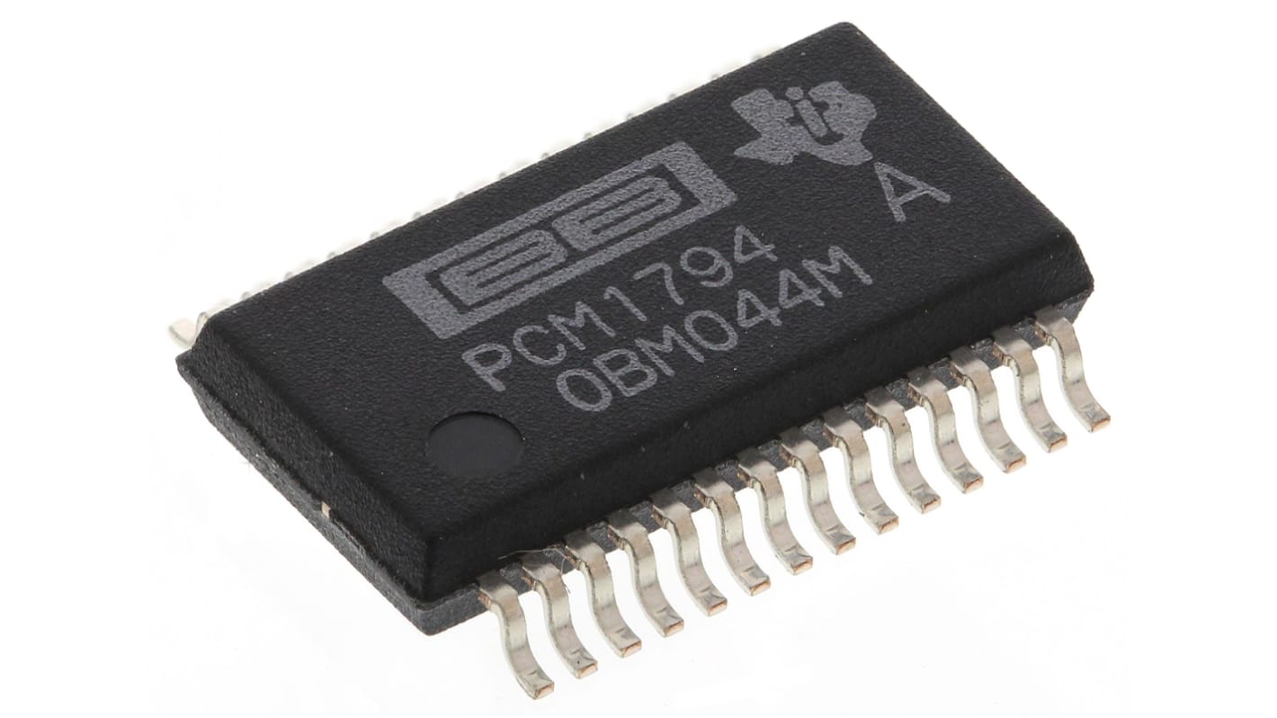 Texas Instruments 24 bit Audio-Konverter DAC (digital zu analog) PCM1794ADB, Dual 192ksps SSOP, 28-Pin, Interface