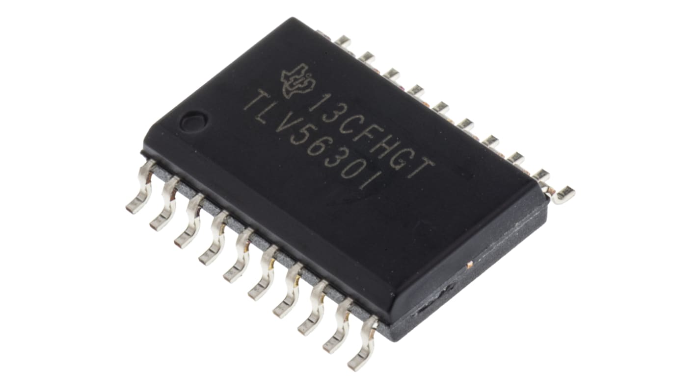 Texas Instruments, DAC Octal 12 bit-, 283ksps, ±0.6%FSR Serial (SPI/QSPI/Microwire), 20-Pin SOIC