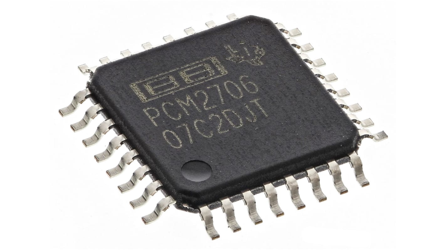 Texas Instruments, Audio DAC Dual 16 bit-, 48ksps, ±8%FSR Serial, 32-Pin TQFP