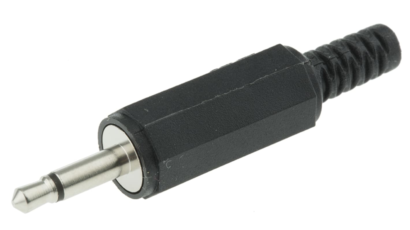 Conector jack mono de 3.5 mm Recto Macho Lumberg, Montaje de Cable