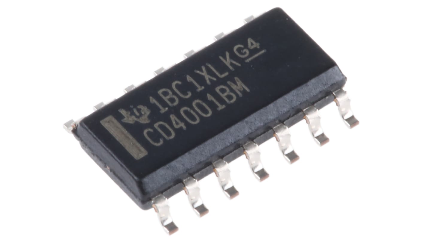 Gate logico Quad NOR Texas Instruments, 3 V → 18 V, 14 Pin, SOIC