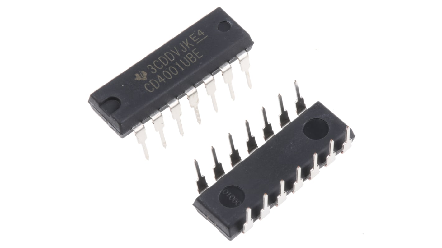 Gate logico Quad NOR Texas Instruments, 3 V → 18 V, 14 Pin, PDIP