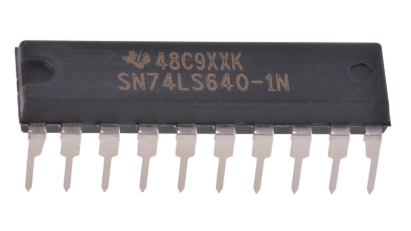 Texas Instruments SN74LS640-1N, 1 Bus Transceiver, 8-Bit Inverting TTL, 20-Pin PDIP