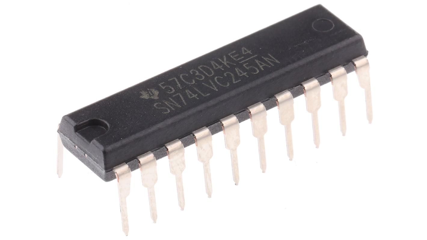 Texas Instruments SN74LVC245AN, 1 Bus Transceiver, 8-Bit Non-Inverting LVTTL, 20-Pin PDIP