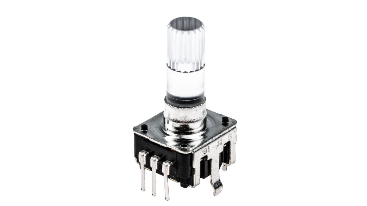 TE Connectivity 24 Pulse Incremental Mechanical Rotary Encoder with a 6.8 mm Knurl Shaft (Not Indexed), Through Hole
