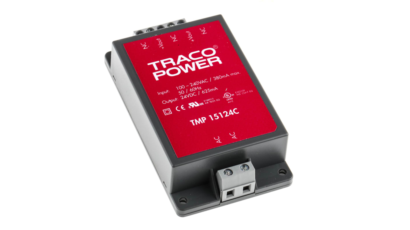 TRACOPOWER スイッチング電源 24V dc 625mA 15W