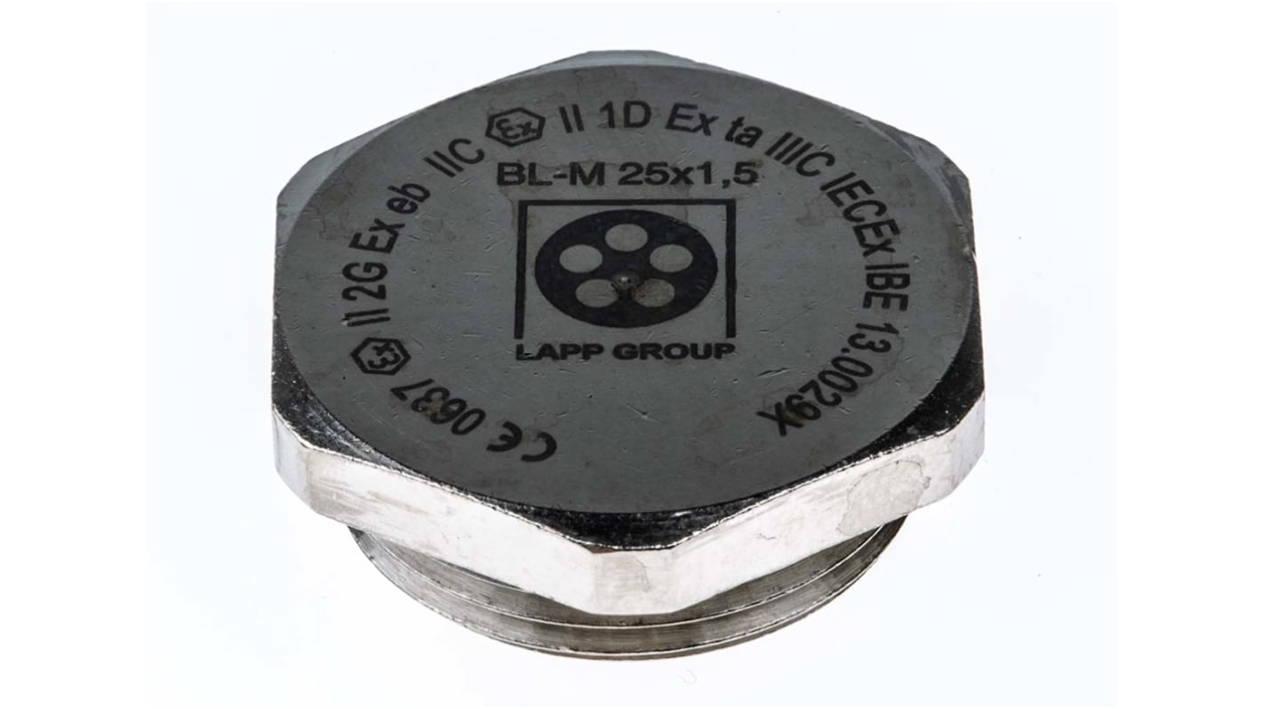 Tappo pressacavo Lapp in Ottone zincato, filetto M25, Ø 31.9mm, IP68, ATEX