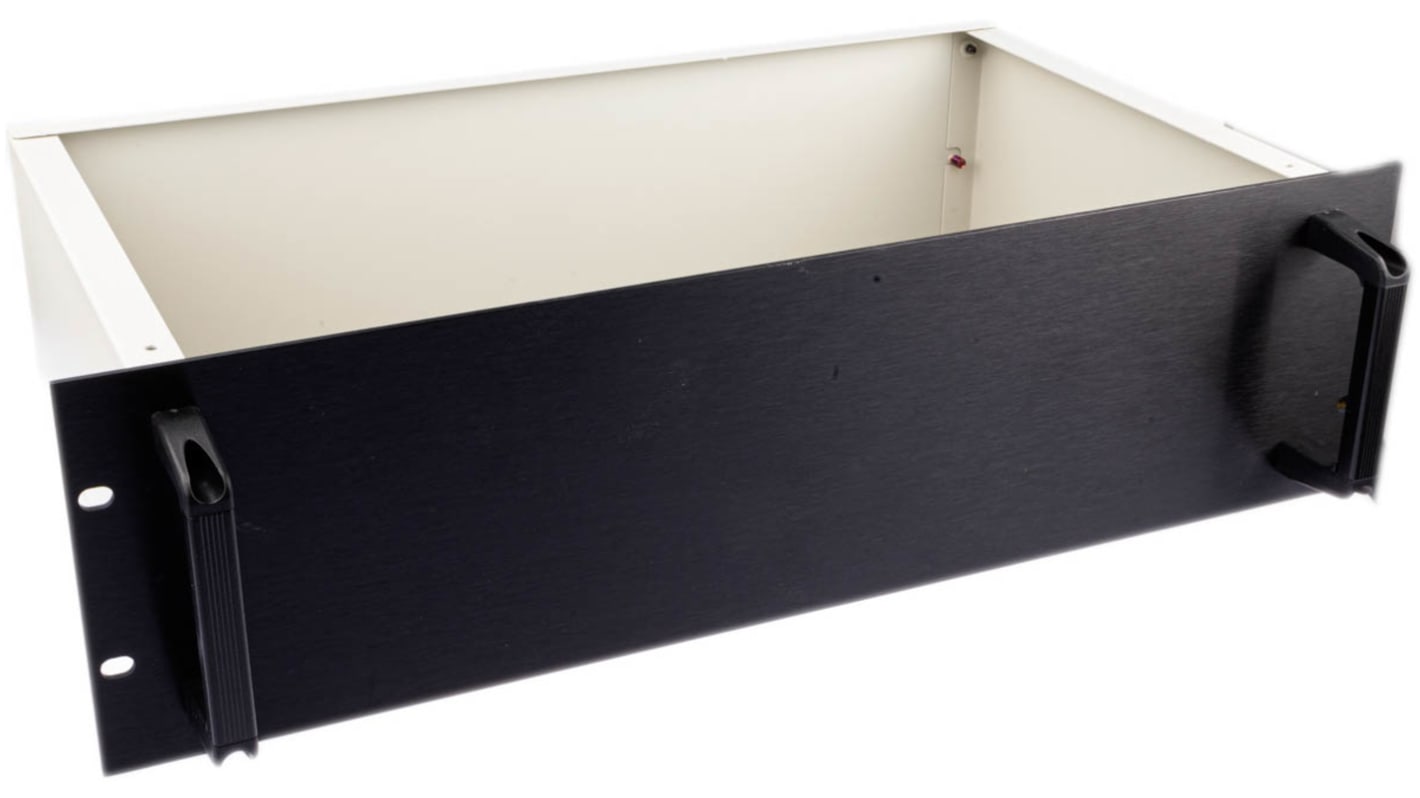 Contenitore 19" montaggio rack RS PRO 3U 133 x 483 x 250mm, in Alluminio/Acciaio, col. Nero/grigio