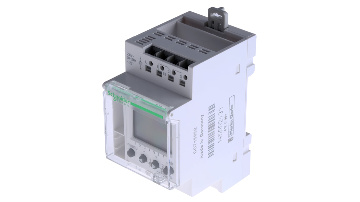 Schneider Electric, 2-Kanal DIN-Schienen-Zeitschaltuhr, 230 V ac