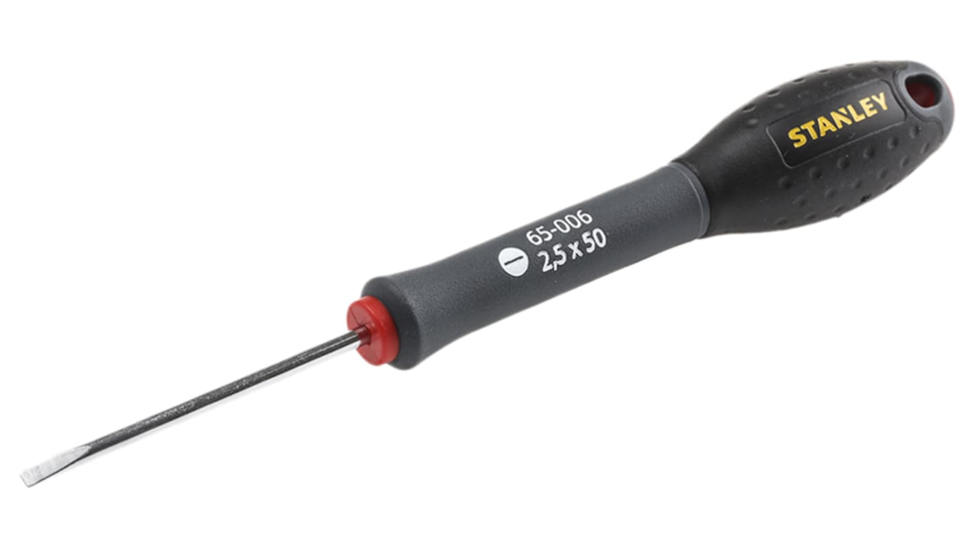 Stanley 一字标准螺丝刀, 2.5mm规格, 50 mm刀长, 铬钒钢刀片