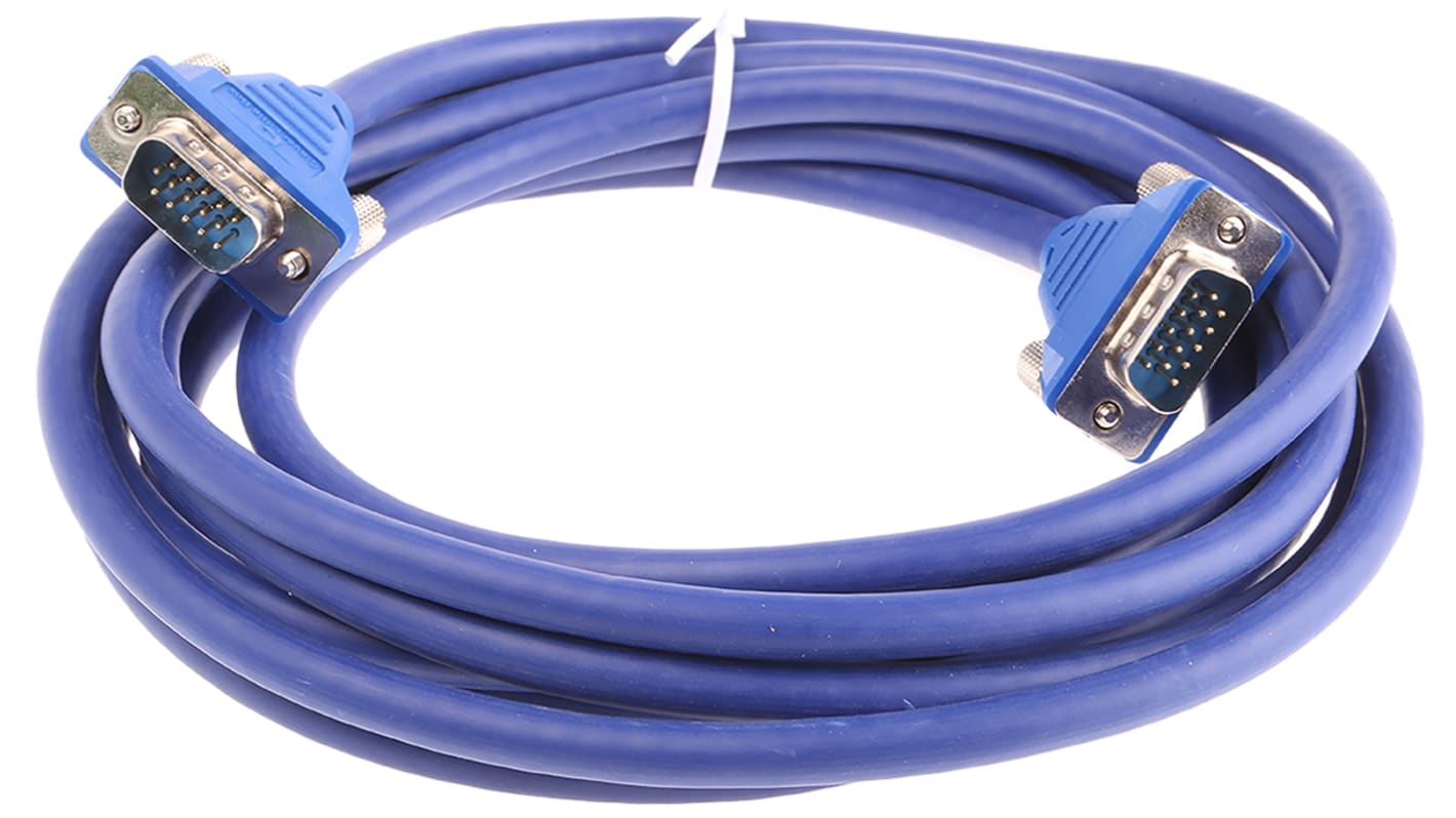Kabel VGA złącze A Męskie złącze B Męskie długość 3m Niebieski RS PRO