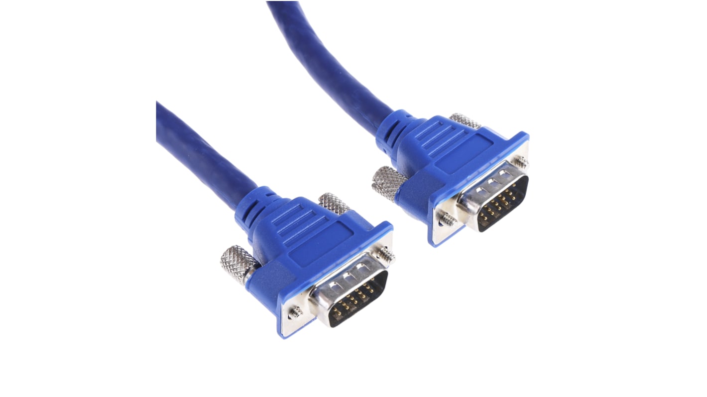 Kabel VGA złącze A Męskie złącze B Męskie długość 5m Niebieski RS PRO