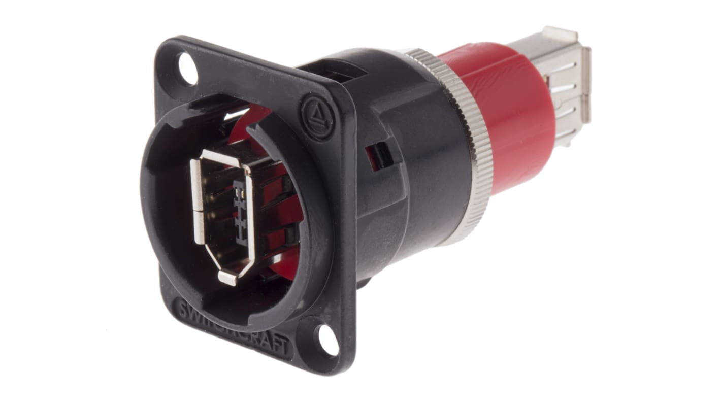 Connettore Firewire Switchcraft serie EH, Firewire 400, 6 vie, Femmina, Montaggio a pannello