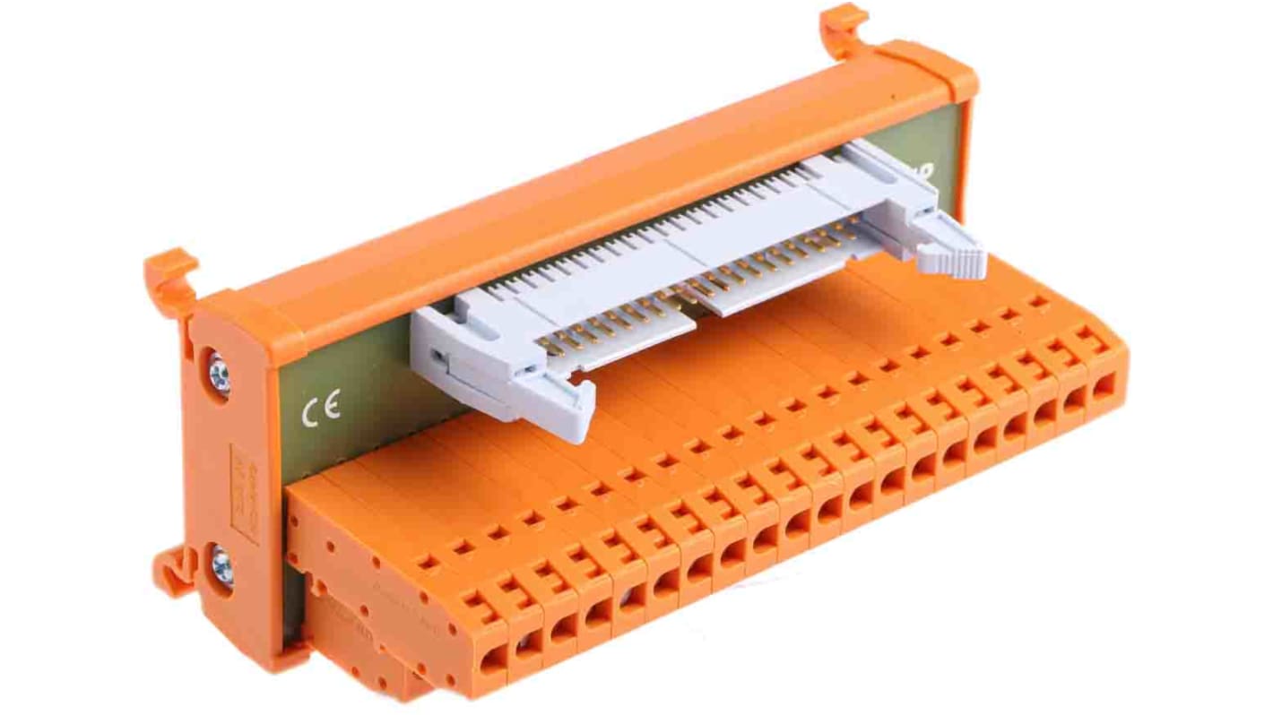 RS PRO 40-Contact Male Interface Module, Flat Ribbon Cable Connector, DIN Rail Mount, 1A