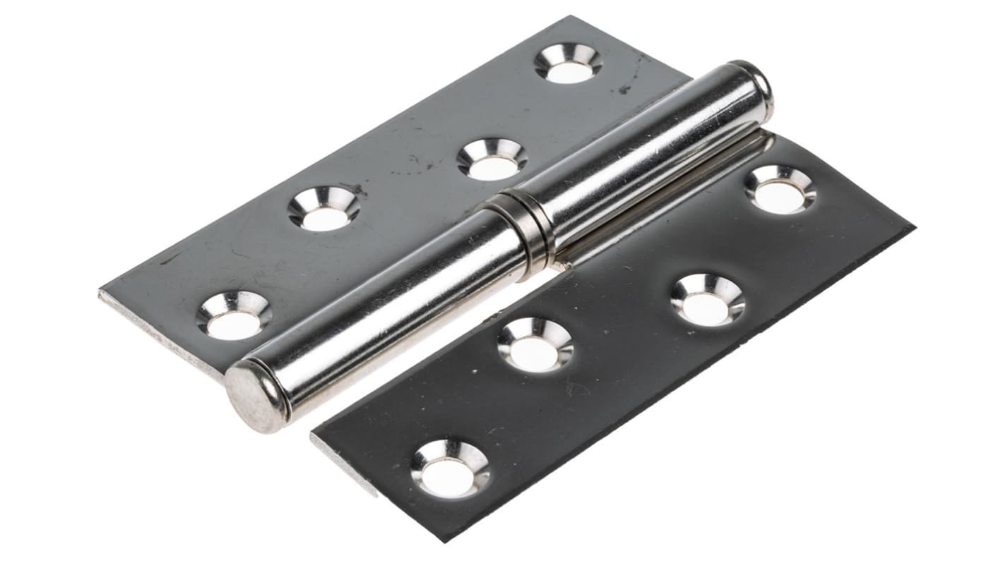 RS PRO Stainless Steel Butt Hinge with a Lift-off Pin, 102mm x 78mm x 2.5mm