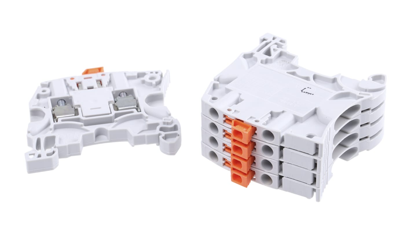 Entrelec SNK Series Grey Disconnect Terminal Block, 4mm², Single-Level, Screw Termination