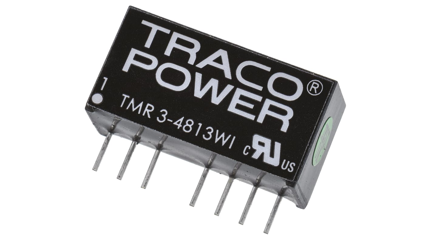 TRACOPOWER TMR 3WI DC-DC Converter, 15V dc/ 200mA Output, 18 → 75 V dc Input, 3W, Through Hole, +85°C Max Temp