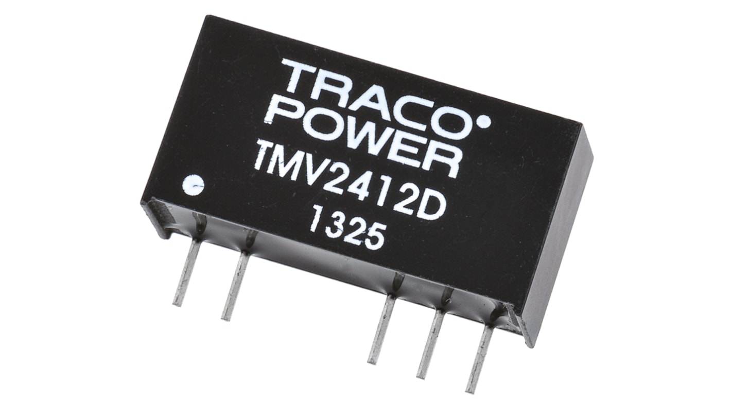 TRACOPOWER TMV DC-DC Converter, ±12V dc/ ±40mA Output, 21.6 → 26.4 V dc Input, 1W, Through Hole, +85°C Max Temp