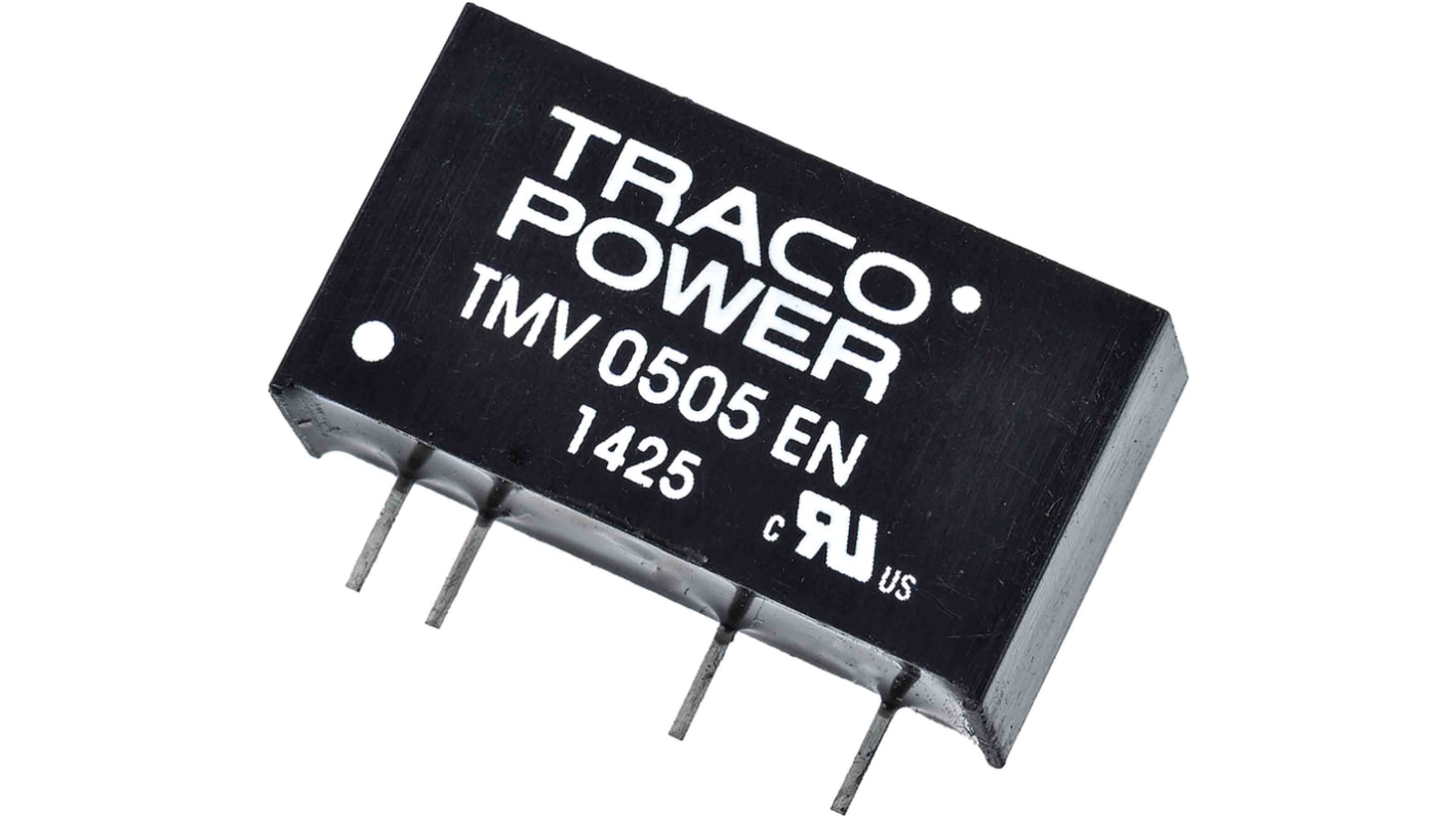 TRACOPOWER TMV EN DC-DC Converter, 5V dc/ 200mA Output, 4.5 → 5.5 V dc Input, 1W, Through Hole, +85°C Max Temp