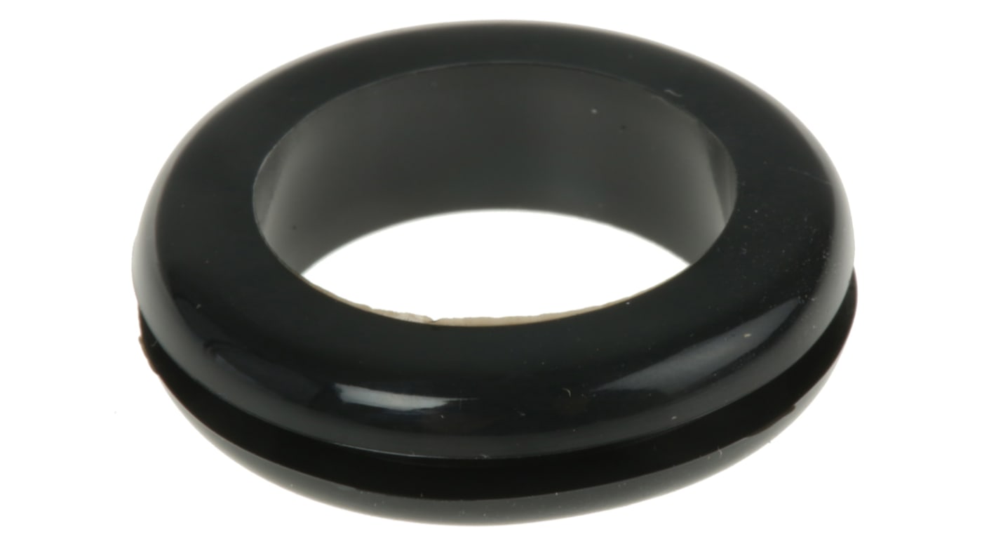 RS PRO Kabeltülle 1.5mm min. 15.5mm bis Ø 15.5mm Loch ø 20.1mm PVC Schwarz