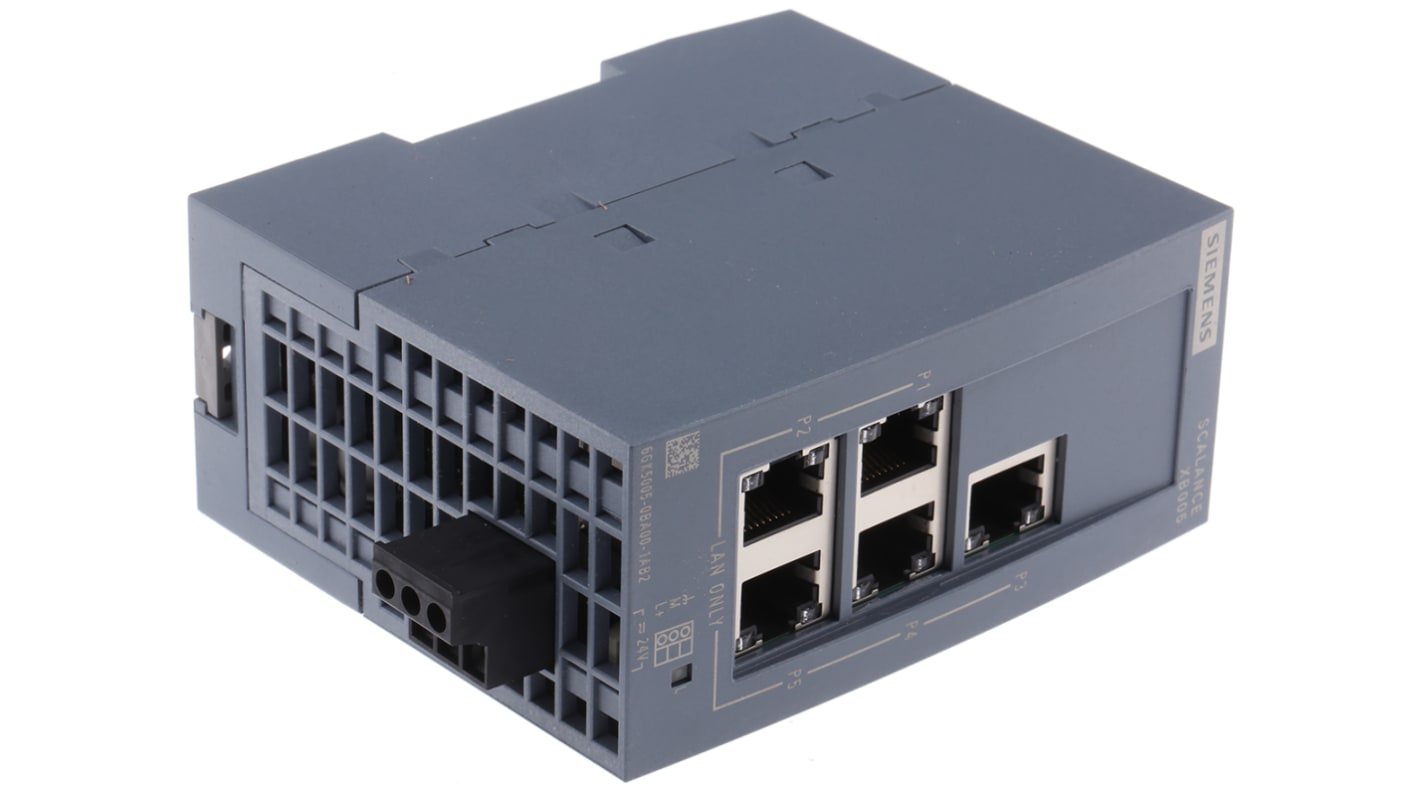 Siemens 非管理型以太网交换机, 5个RJ45口, XB005系列