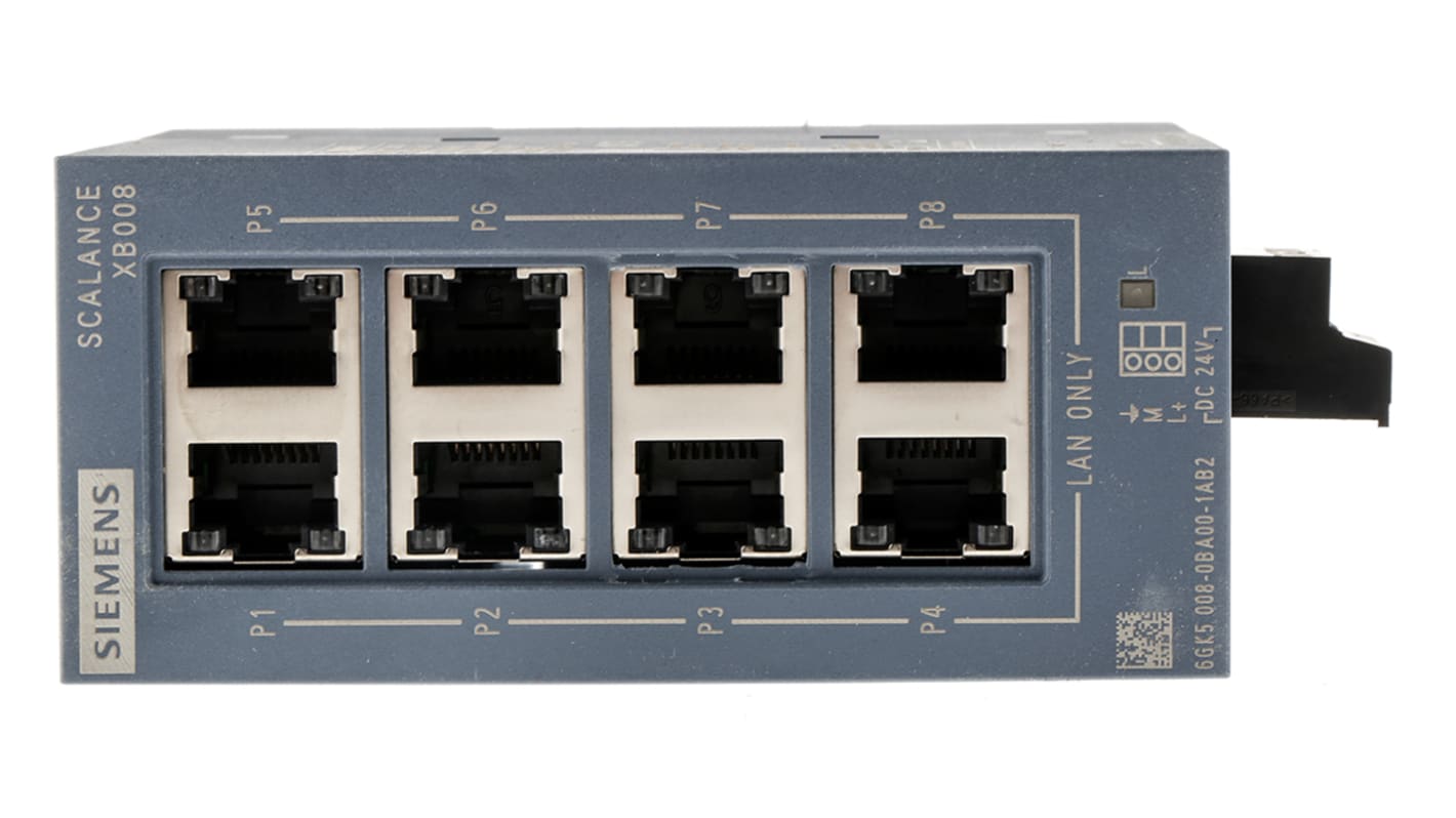 Siemens Ethernet-Switch RJ45 In, 8 x RJ45 out Ethernet