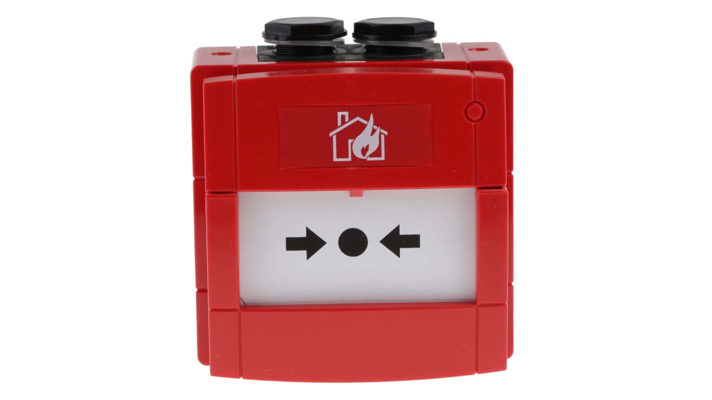Pulsador de alarma por rotura de cristal Rojo KAC para Exterior, 97.5mm x 93 mm x 71 mm