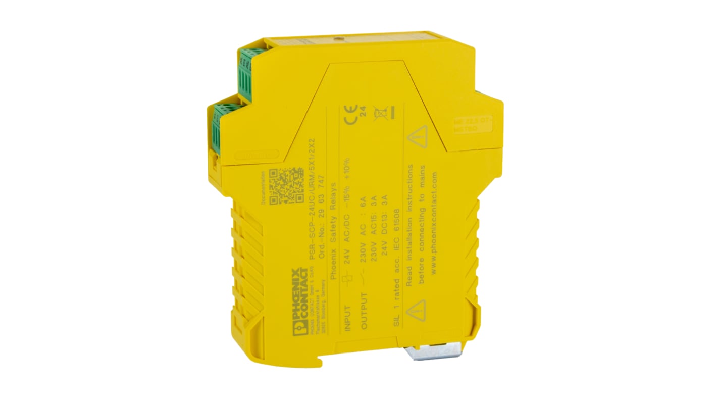 Phoenix Contact DIN Rail Force Guided Relay, 24V dc Coil Voltage, 5PST, DPST