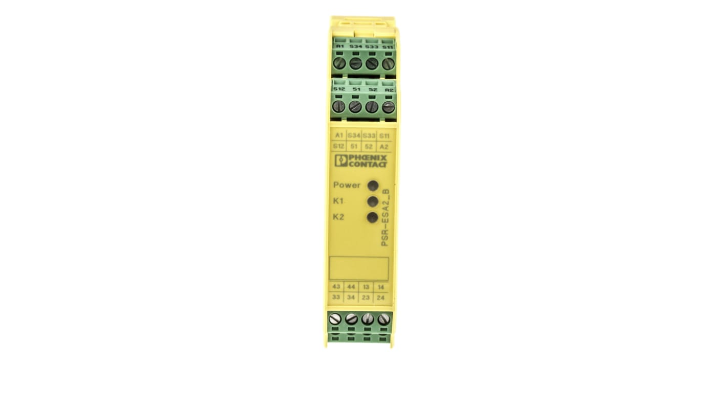 Phoenix Contact PSRclassic PSR-ESA Emergency Stop Safety Relay, 24V ac/dc, Single Channel, 4 Safety Contacts