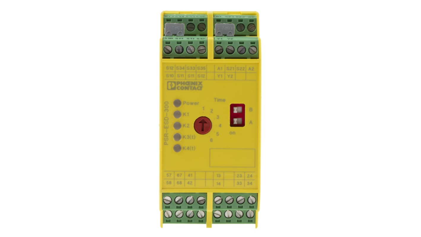 Phoenix Contact PSRclassic PSR-SCP-24DC/ESD/5X1/1X2/300 Emergency Stop Safety Relay, 24V dc, Dual-Channel, 6 Safety
