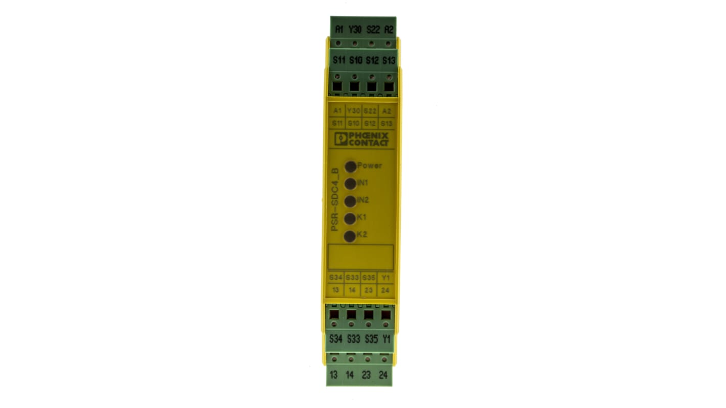 Phoenix Contact PSR-SPP- 24UC/SDC4/2X1/B Sicherheitsrelais, 24V dc, 2-Kanal, 2 Sicherheitskontakte Not-Aus, 1