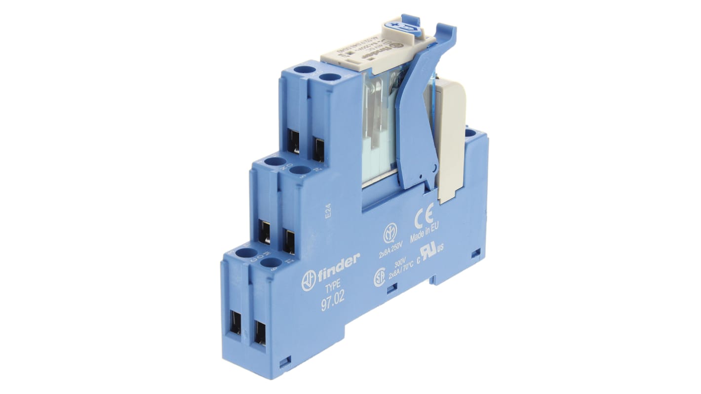 Finder 4C Series Interface Relay, DIN Rail Mount, 48V dc Coil, DPDT, 8A Load
