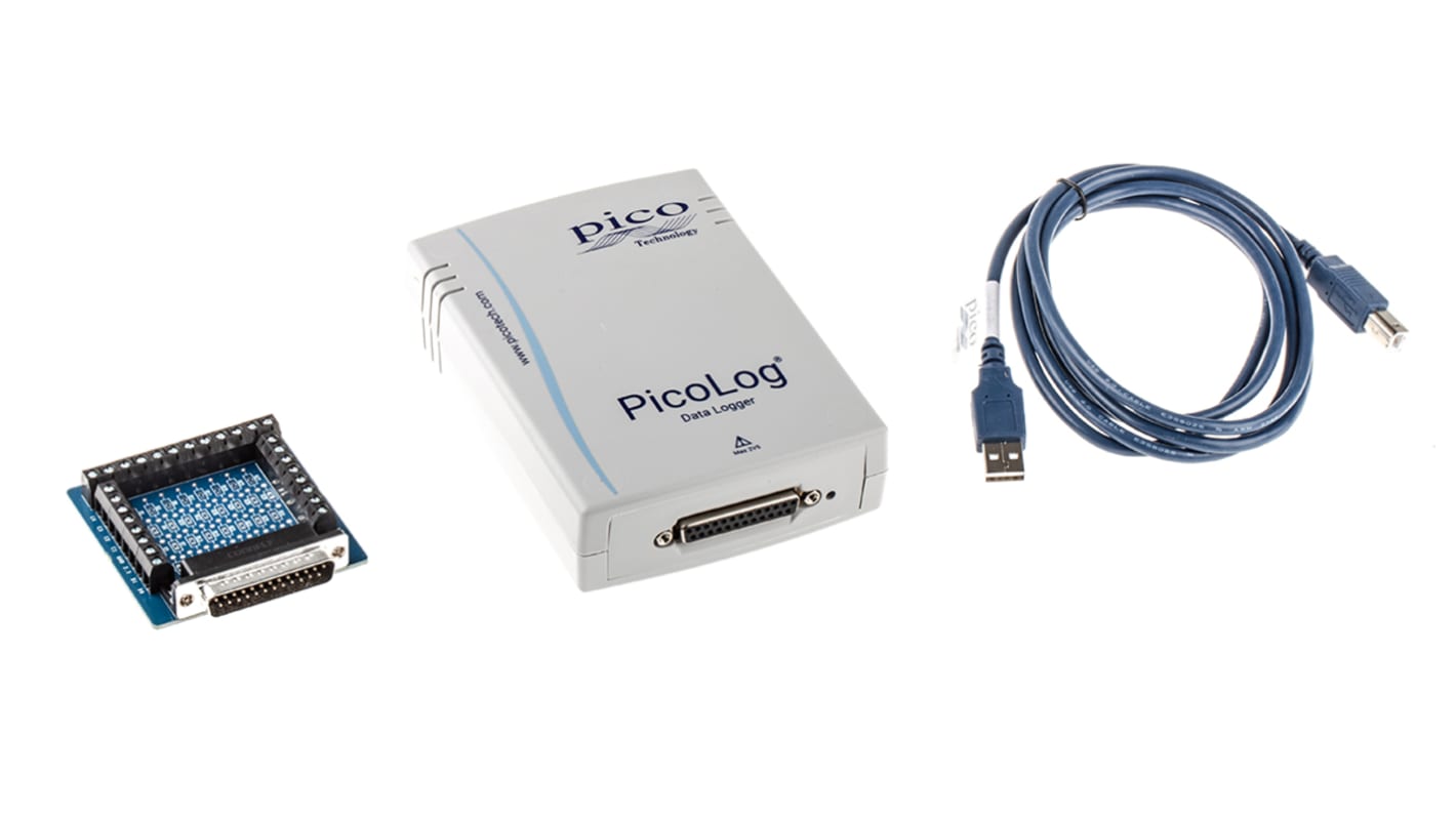 Pico Technology 电压数据记录仪, 16输入, USB 2.0接口, 最大可测2.5V, PicoLog 1216