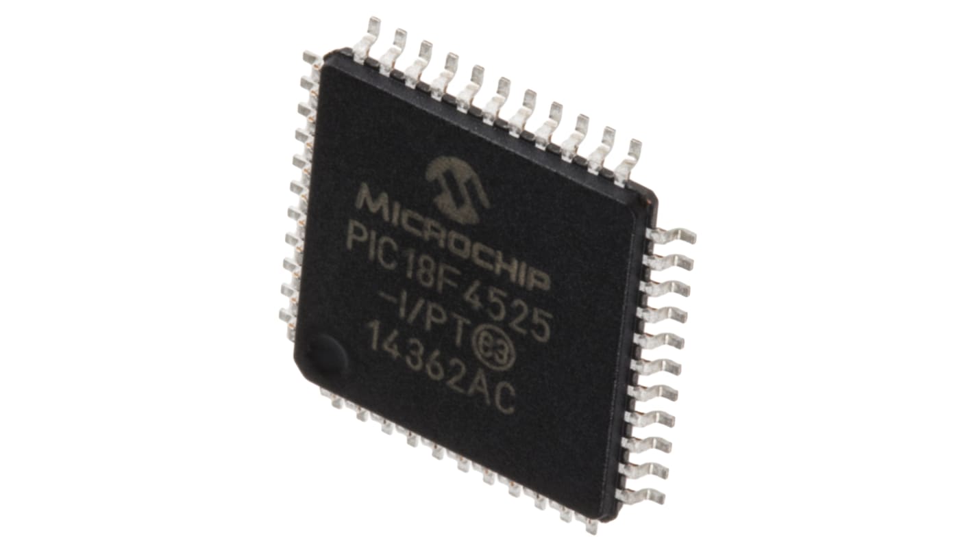 Microcontrolador Microchip PIC18F4525-I/PT, núcleo PIC de 8bit, RAM 3,986 kB, 40MHZ, TQFP de 44 pines