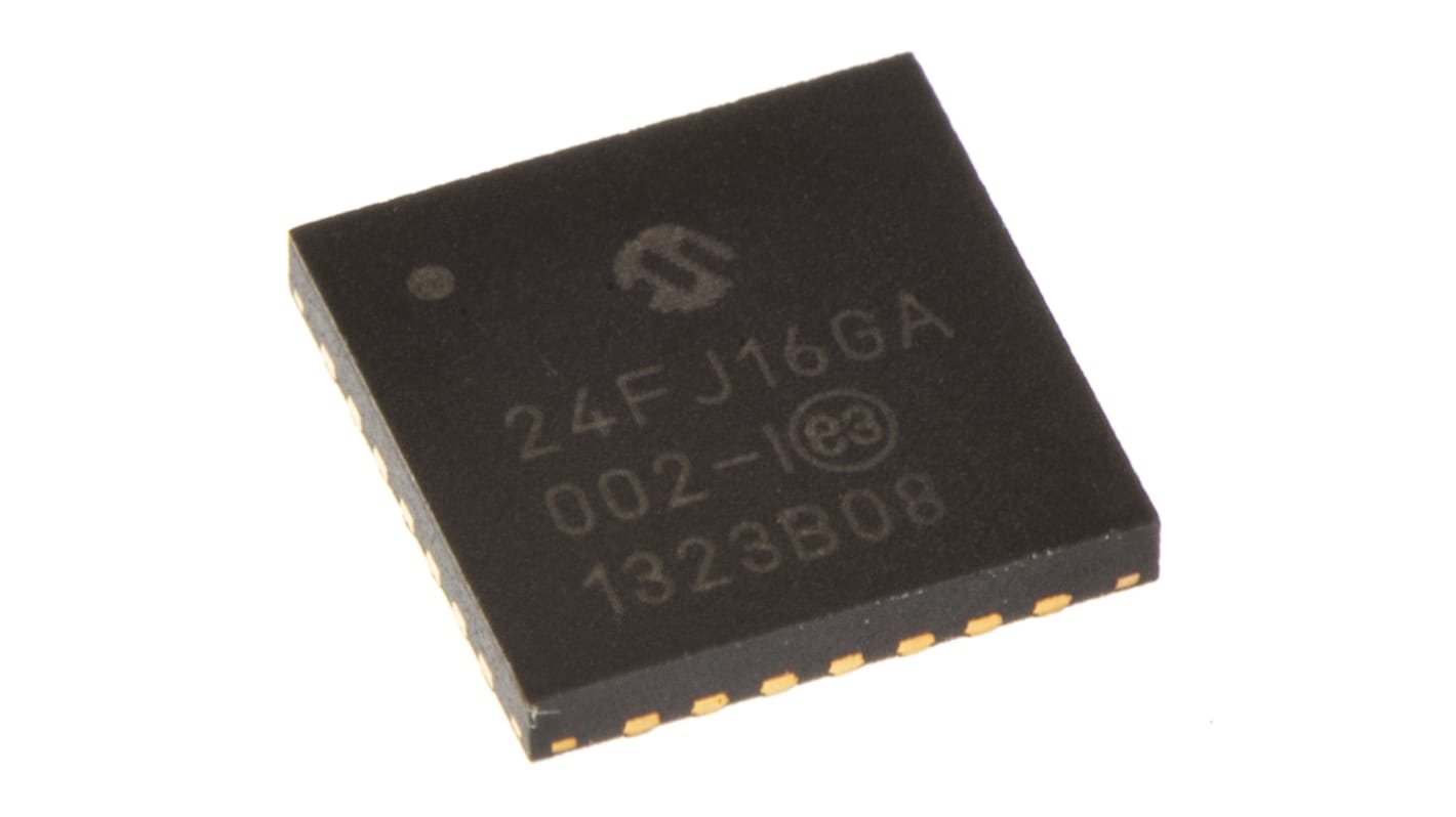 Mikrokontroler Microchip PIC24FJ QFN 28-pinowy Montaż powierzchniowy PIC 16 kB 16bit CAN: 32MHz RAM:4 kB Ethernet: