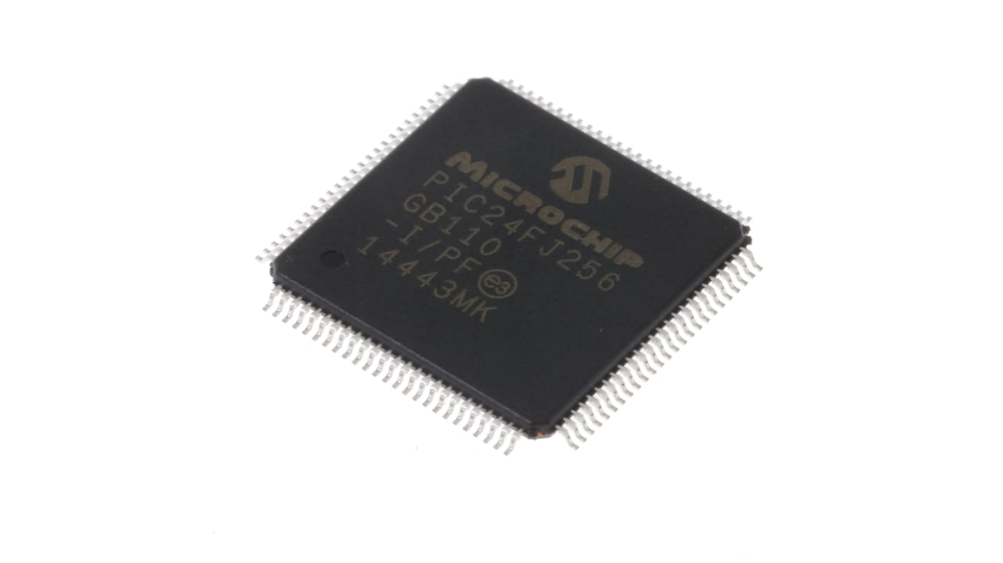 Microchip PIC24FJ256GB110-I/PF, 16bit PIC Microcontroller, PIC24FJ, 32MHz, 256 kB Flash, 100-Pin TQFP