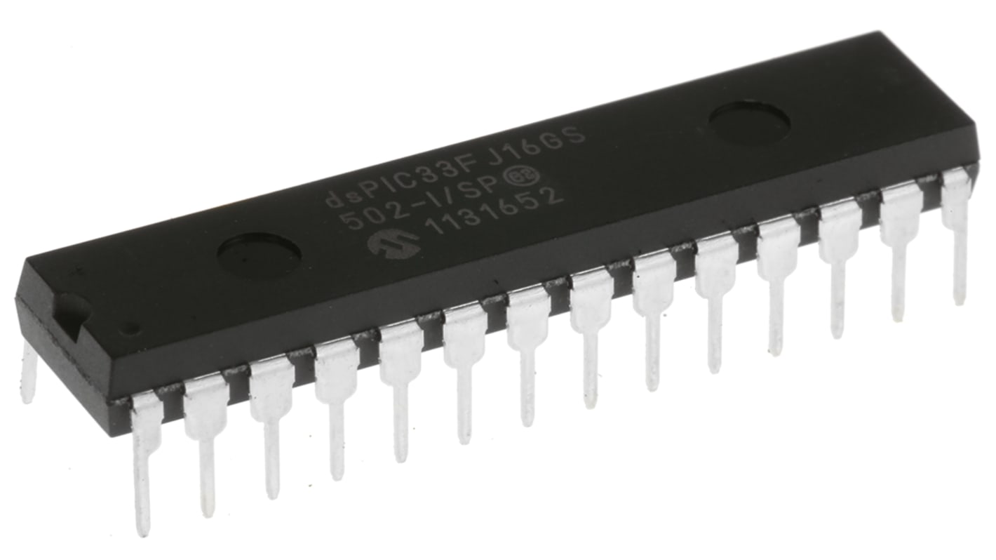 マイクロチップ,  デジタルシグナルプロセッサ, 50MIPS, 28-Pin, DSPIC33FJ16GS502-I/SP