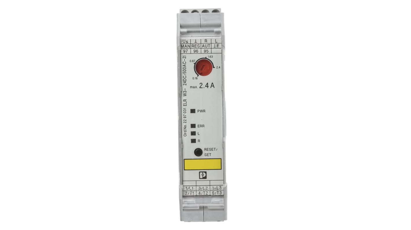 Phoenix Contact 可逆启动器, 1 kW, 24 V 直流, 2.4 A, IP20, 99mm x 22.5mm x 114mm, ELR W3- 24DC/500AC-2I系列