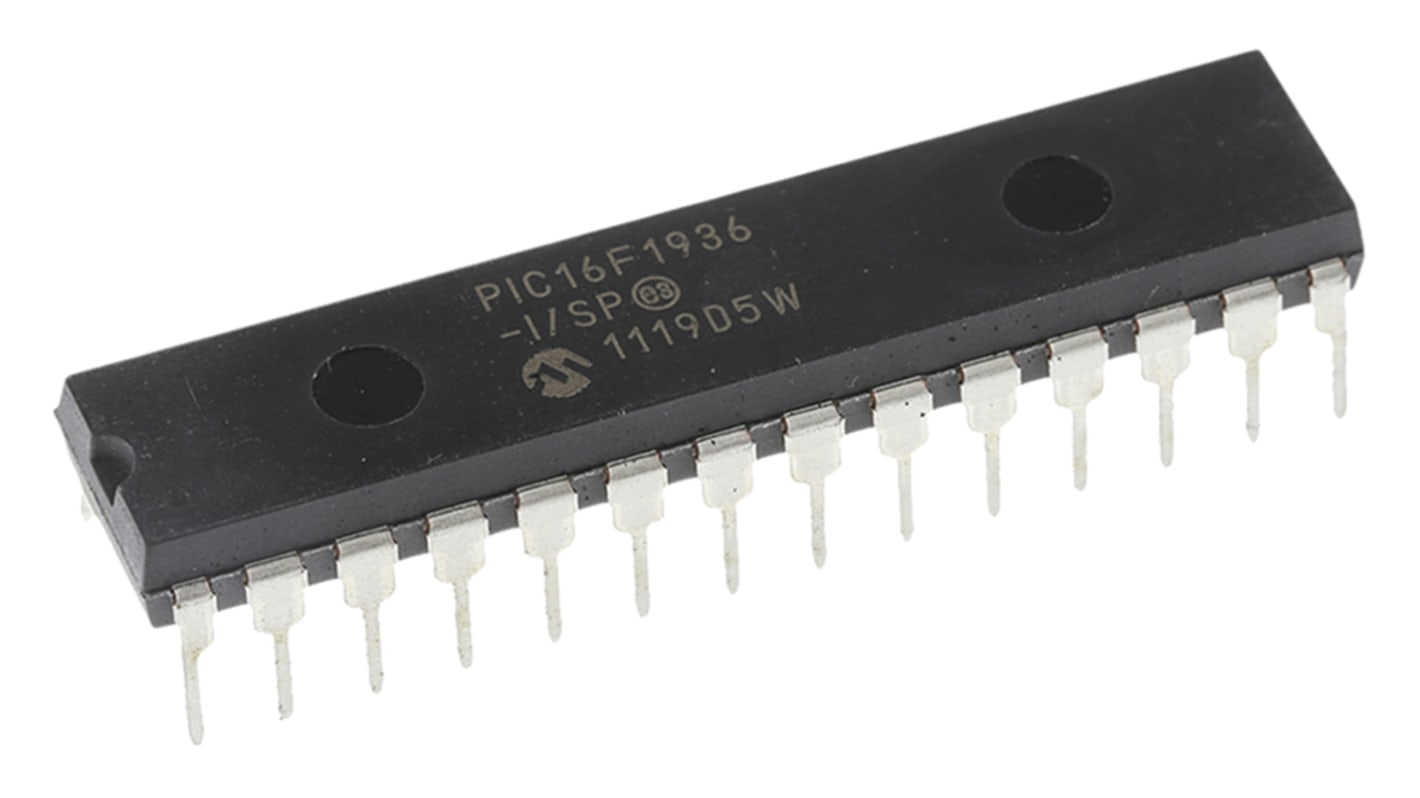 Microchip, 8bit PIC, PIC16F Microcontroller, 32MHz, 256 B, 8192 x 14 words Flash, 28-Pin SPDIP
