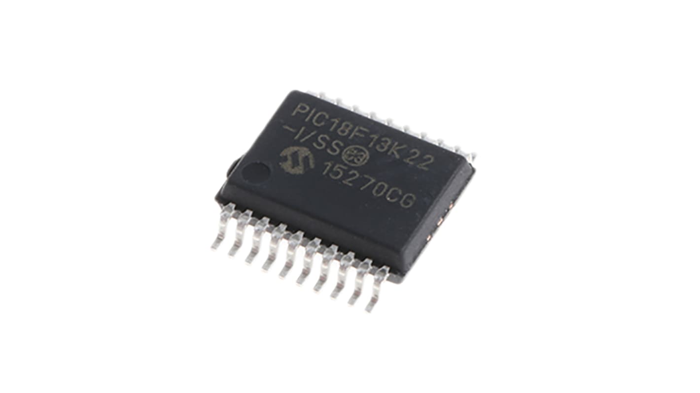 Microchip PIC18F13K22-I/SS, 8bit PIC Microcontroller, PIC18F, 64MHz, 8 kB, 256 B Flash, 20-Pin SSOP