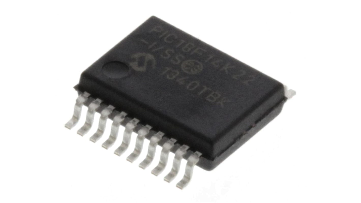Microchip, 8bit PIC, PIC18F Microcontroller, 64MHz, 16 kB, 256 B Flash, 20-Pin SSOP