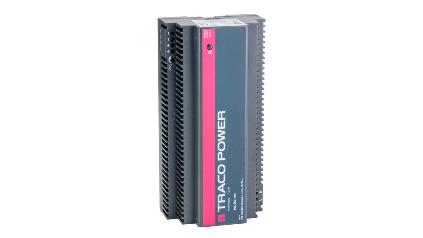 Alimentatore a montaggio su guida DIN TRACOPOWER, 24V cc, 6.25A, 85 → 132V ca, 150W