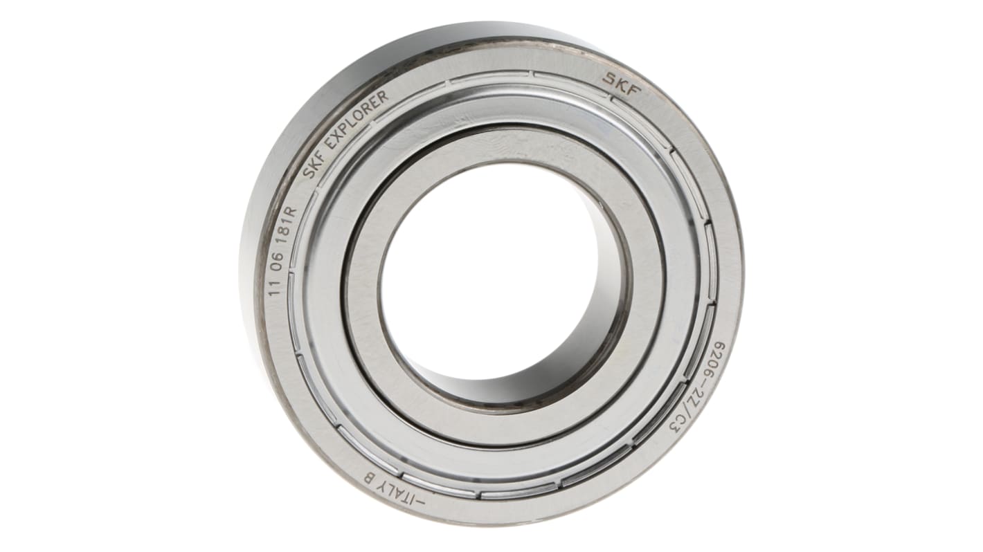 SKF 6206-2Z/C3 Single Row Deep Groove Ball Bearing- Both Sides Shielded 30mm I.D, 62mm O.D