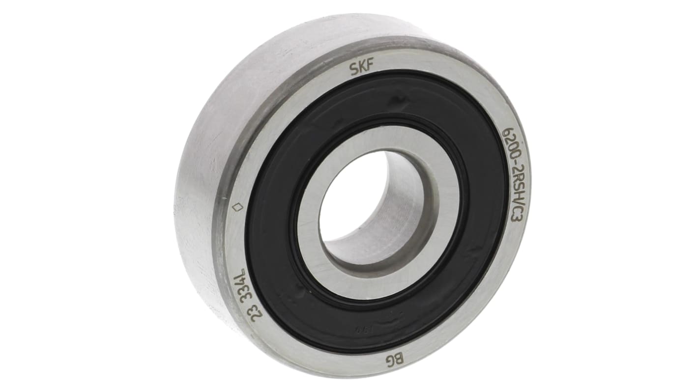 SKF 6200-2RSH/C3 Single Row Deep Groove Ball Bearing- Both Sides Sealed 10mm I.D, 30mm O.D